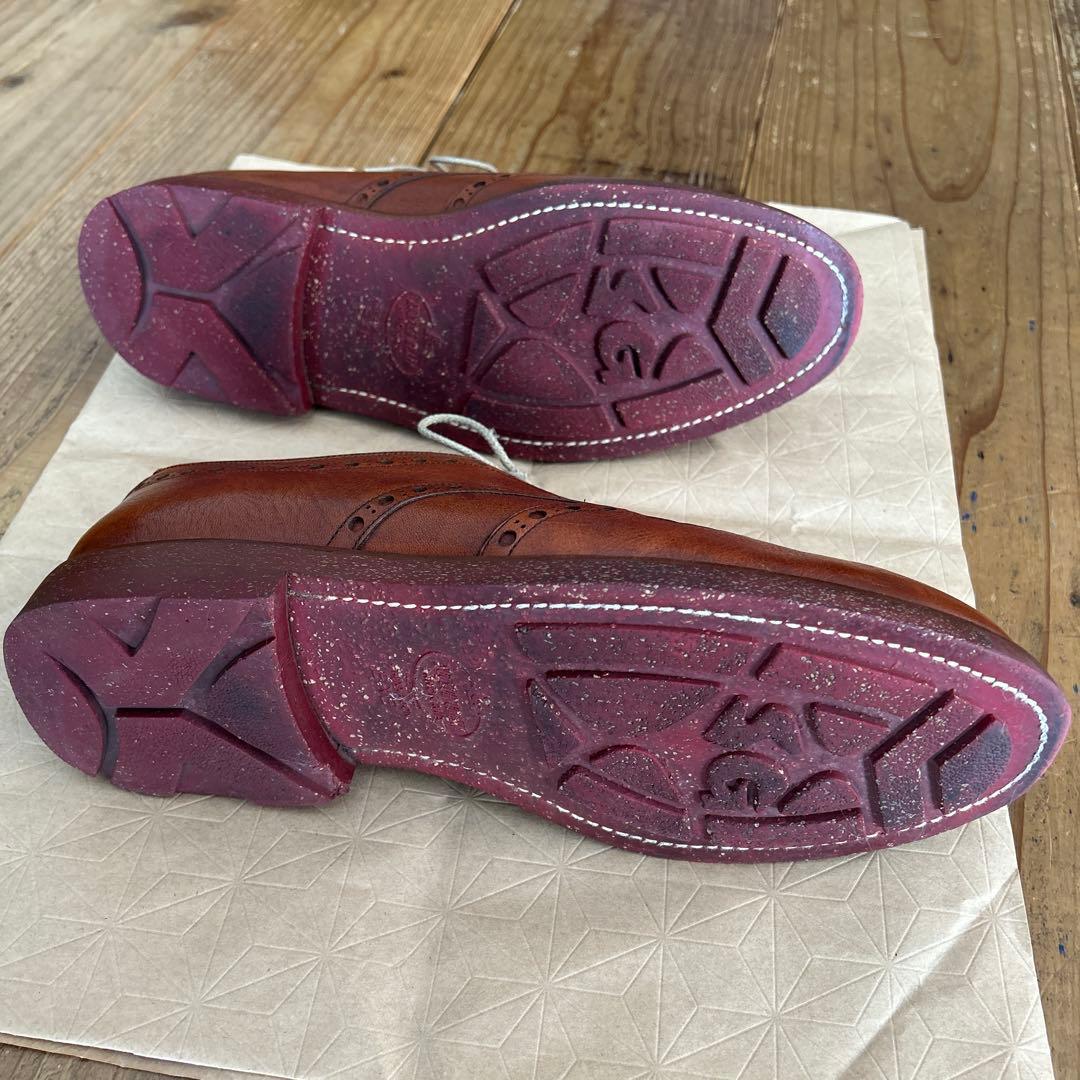 【美品】スコッチグレイン　ウィングチップ ブラウンレザー ドレスシューズ