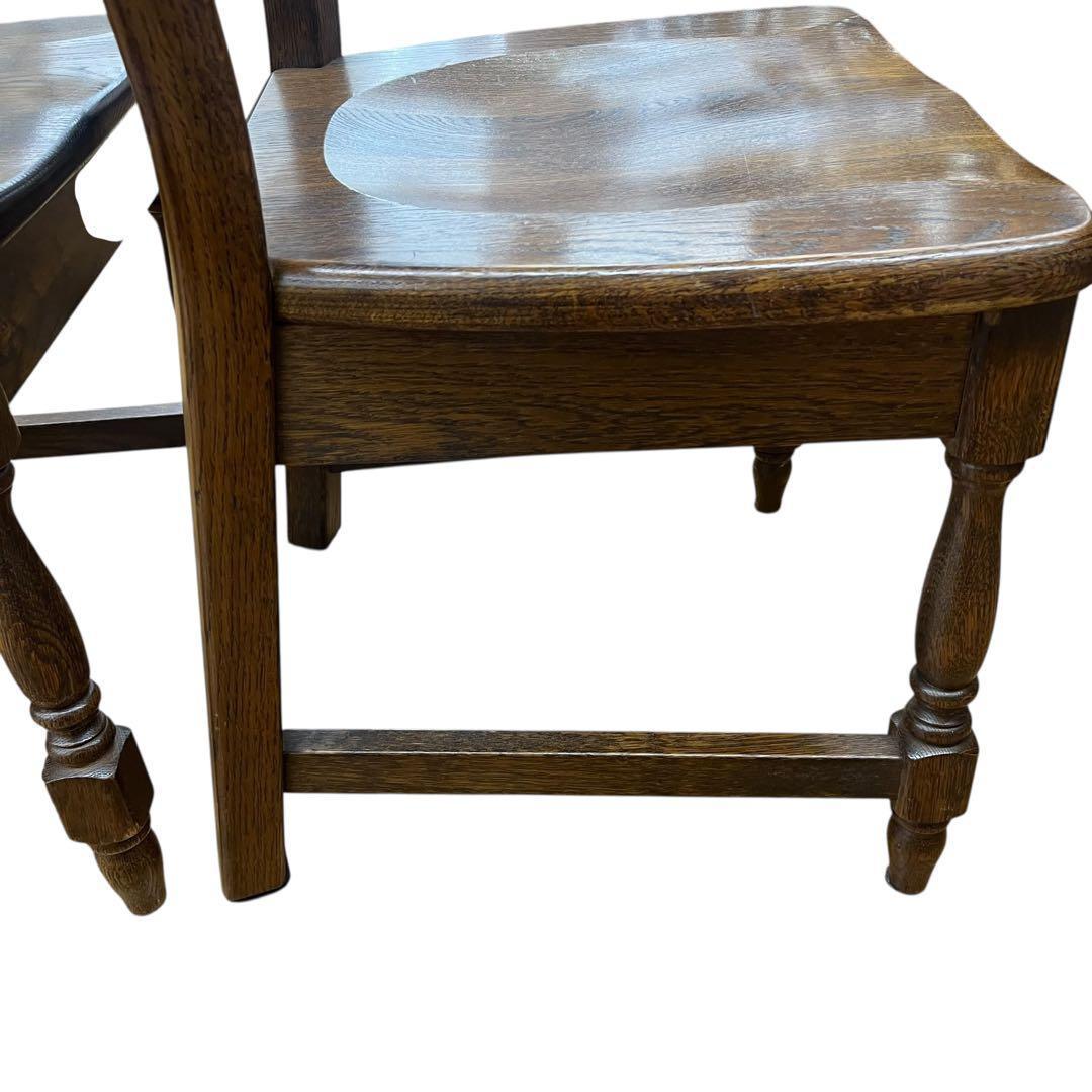 美品　起立木工　オランダ製　オーク無垢　2脚セット