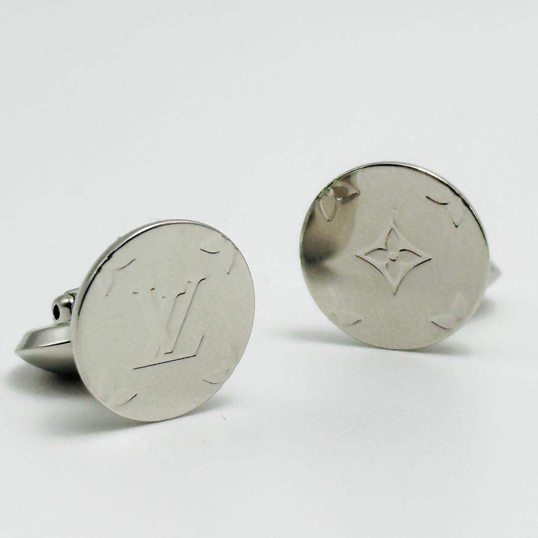 LOUIS VUITTON カフス　M61971 シルバー　ロゴ　　ラウンド
