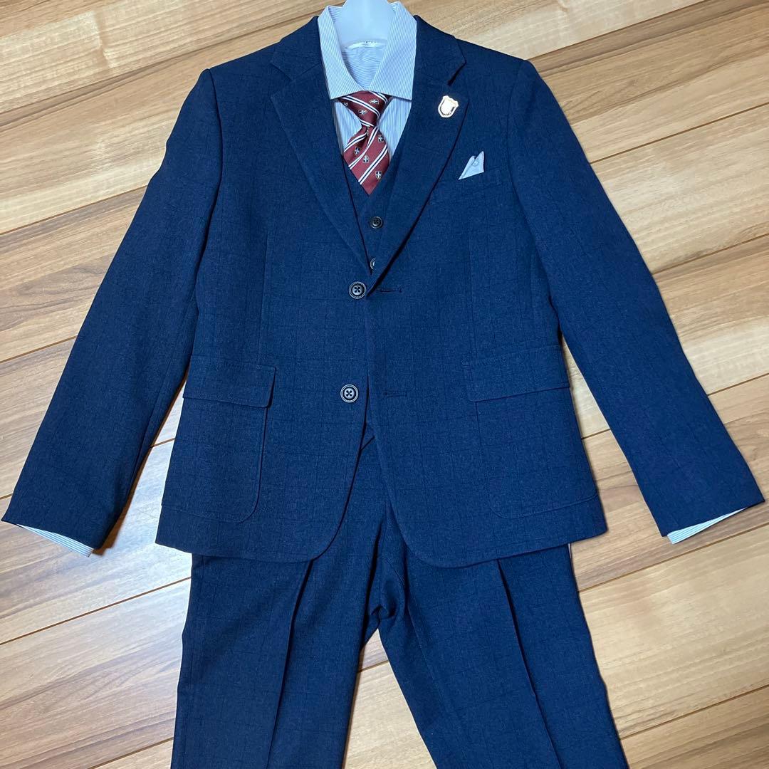 【美品】ショパンCHOPIN 男子スリーピーススーツ　フォーマル5点セット150
