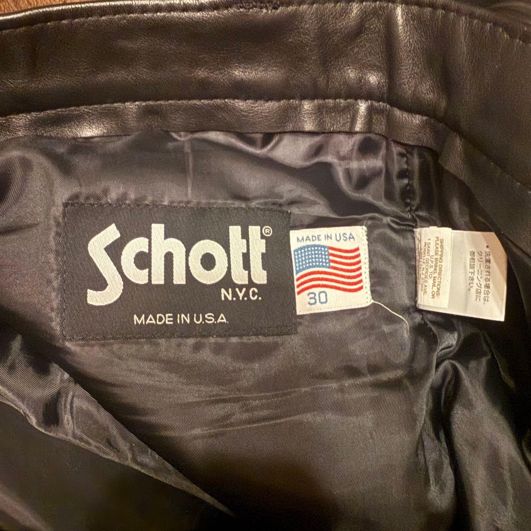USA製 Schott レザーパンツ ライダース ライディング　30