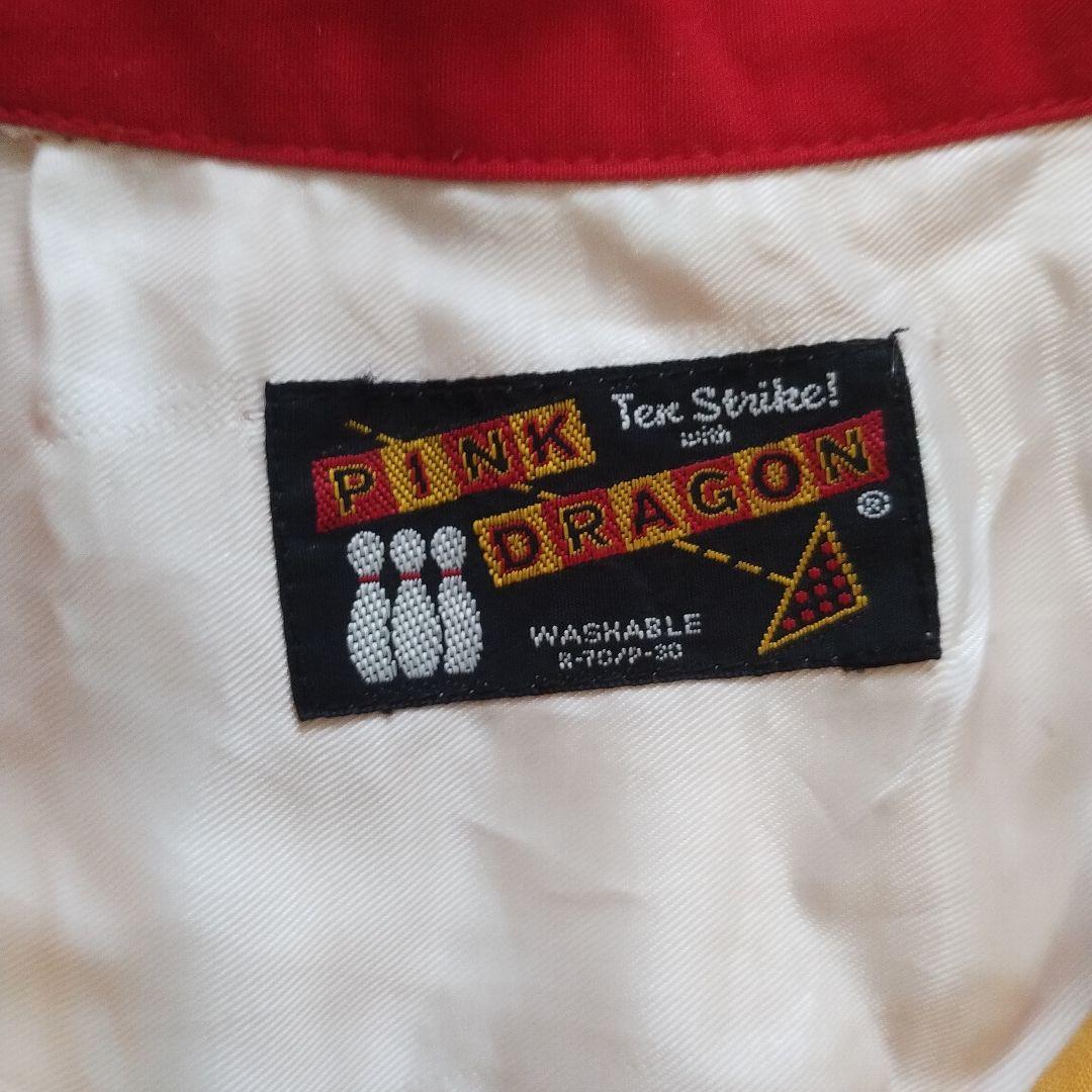 90's PINK DRAGON ピンクドラゴン日本製ボウリングシャツ