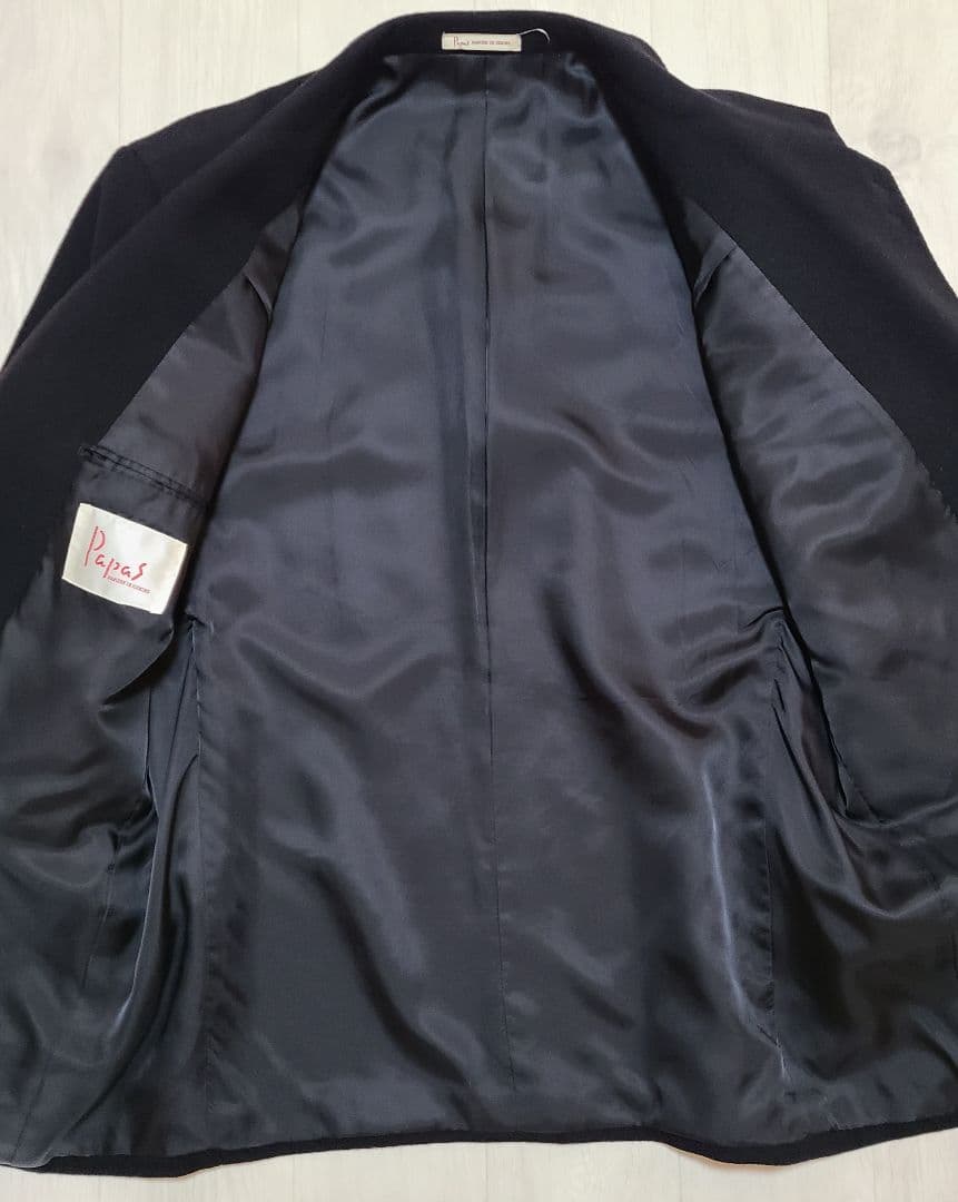 パパス　ブラック テーラードジャケット 2つボタン
