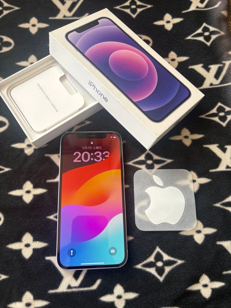 iPhone12 purple 64GB バッテリー最大容量88% はやと