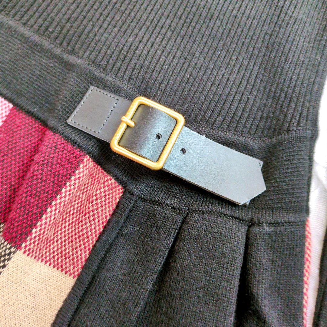 BLUE LABEL CRESTBRIDGE　ミモレ丈ニットワンピース　プリーツ