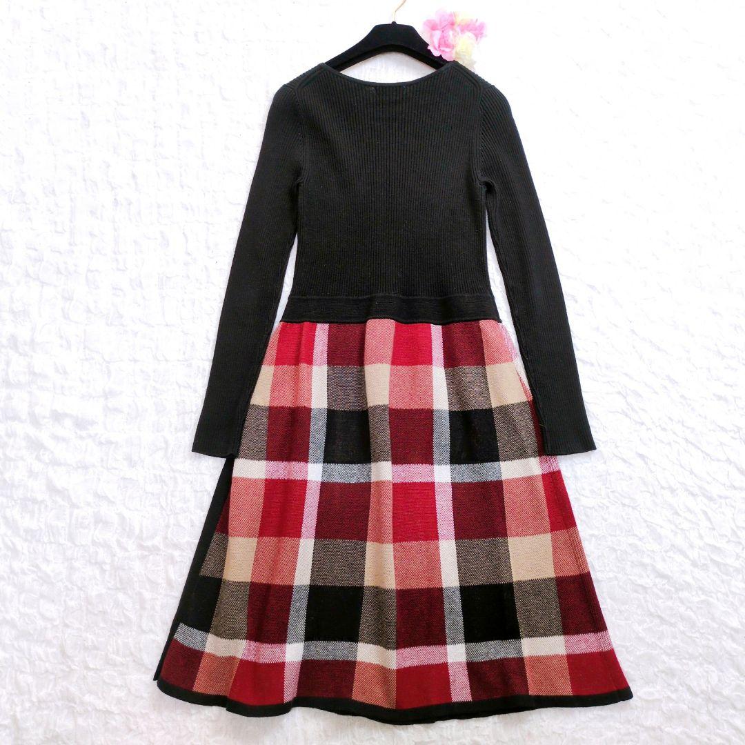 BLUE LABEL CRESTBRIDGE　ミモレ丈ニットワンピース　プリーツ