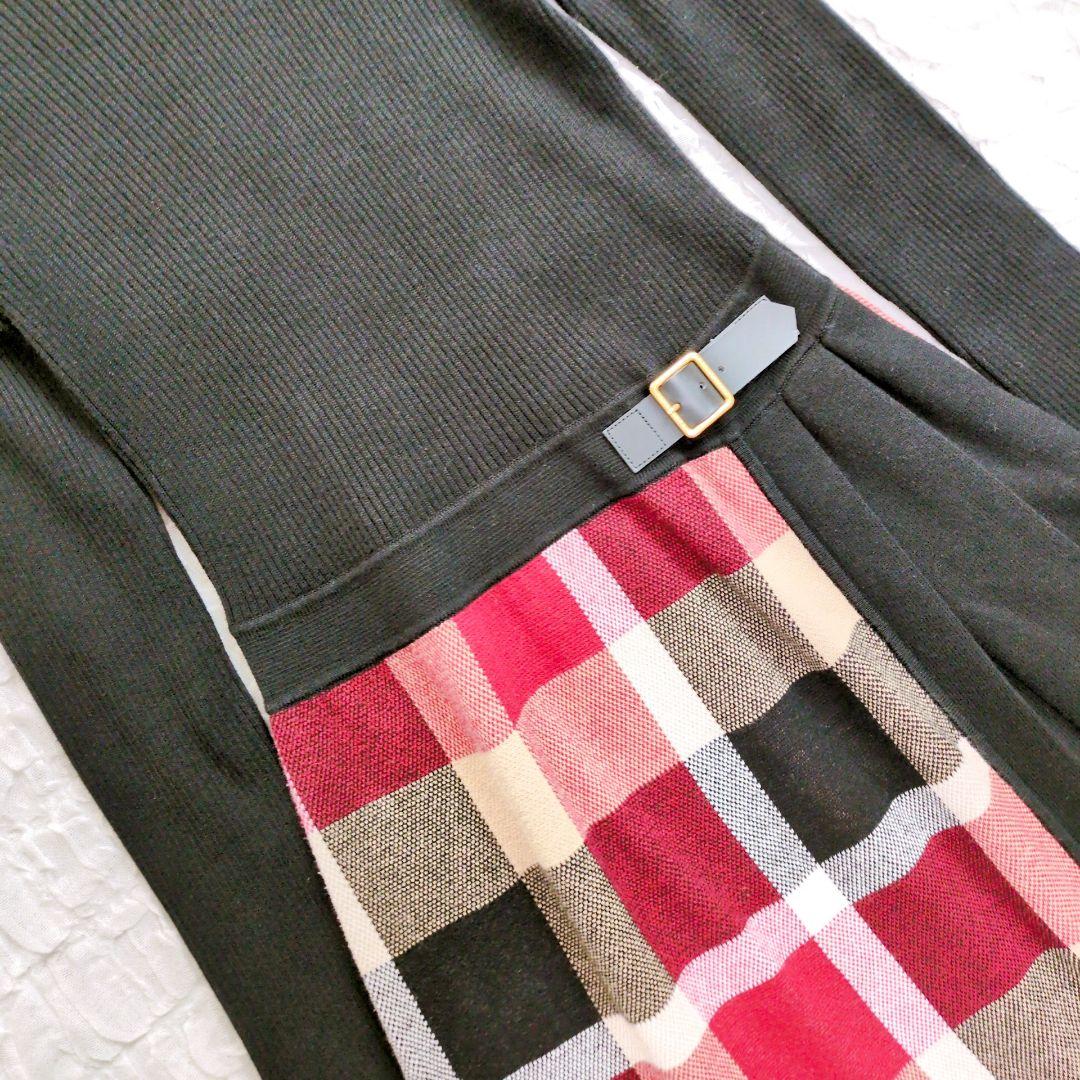 BLUE LABEL CRESTBRIDGE　ミモレ丈ニットワンピース　プリーツ