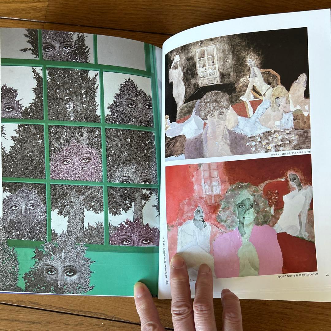 【値下げ】キャンバス　油彩 　箕村禧男　1978年「淑女の紙芝居」 ☆図録付き