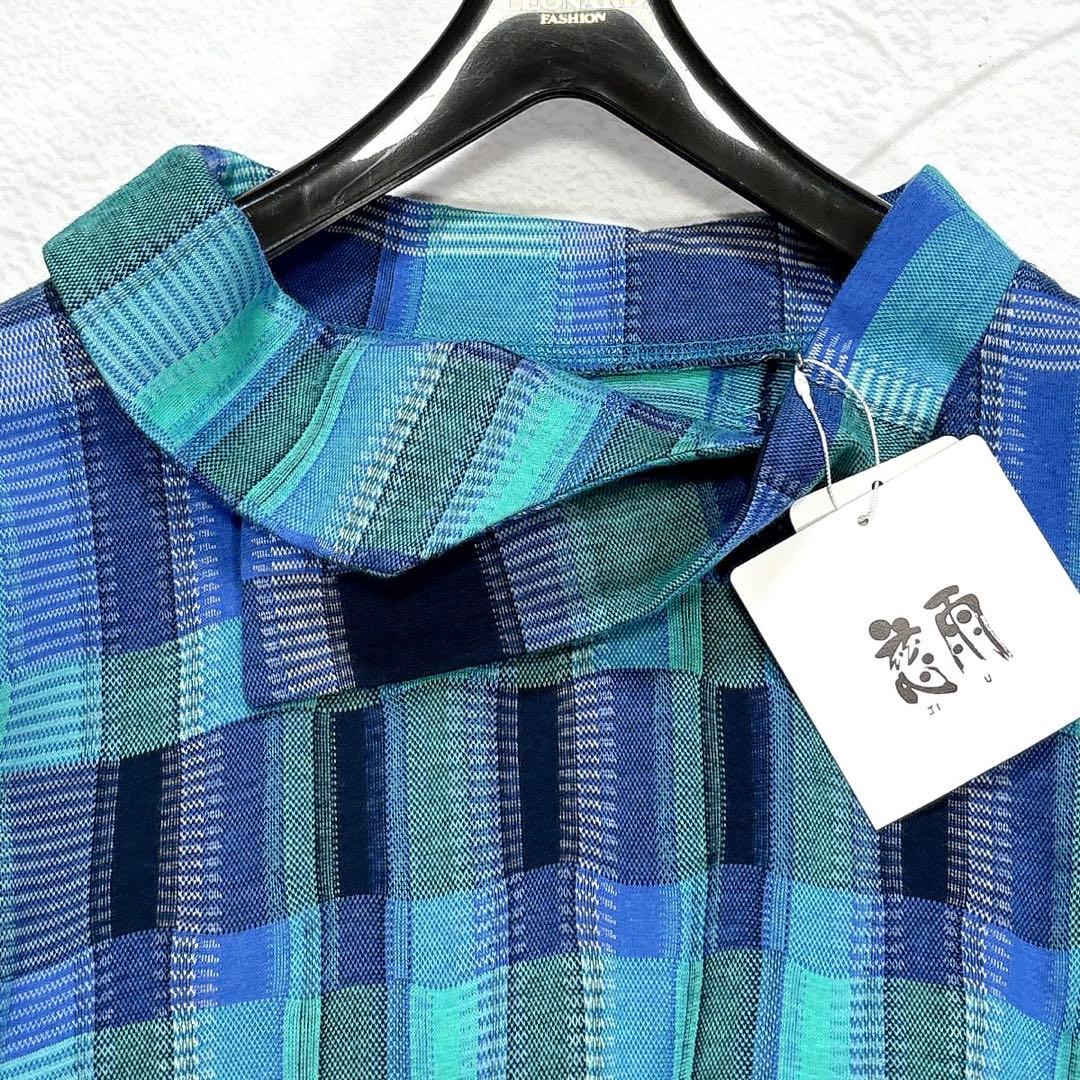 ✨タグ付き✨2025年　慈雨　センソユニコ　カットソー　変形　チェック　フレア