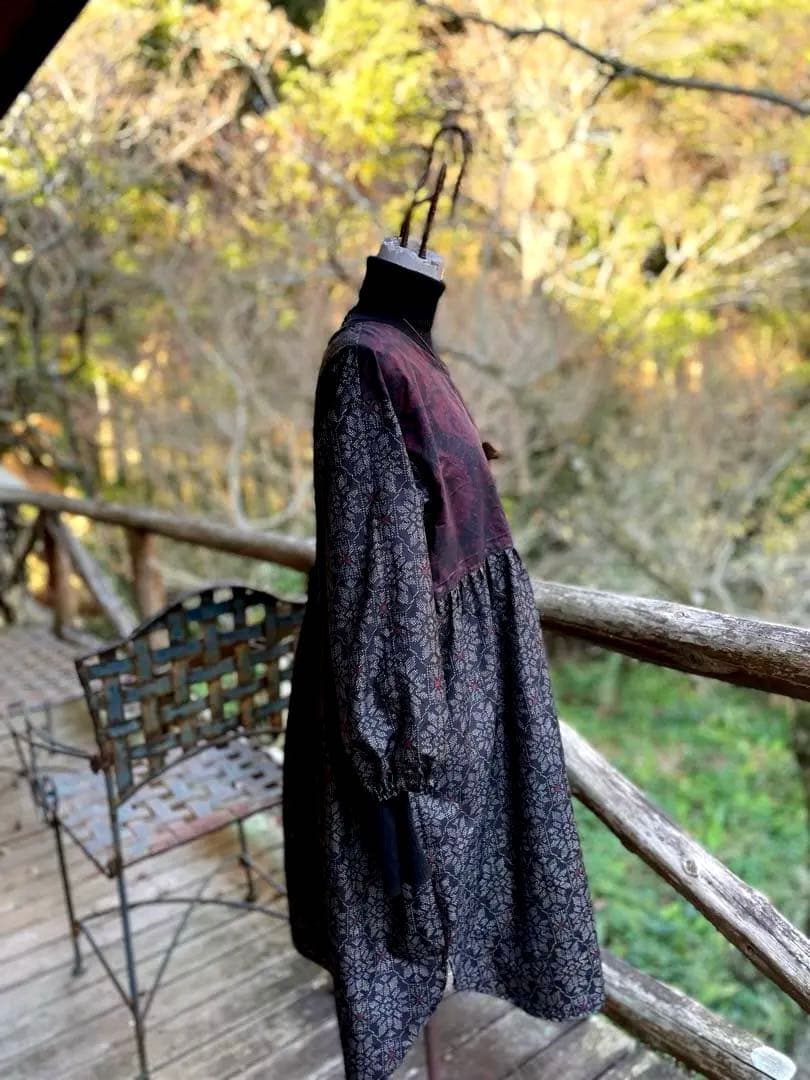 大島紬　ワンピース