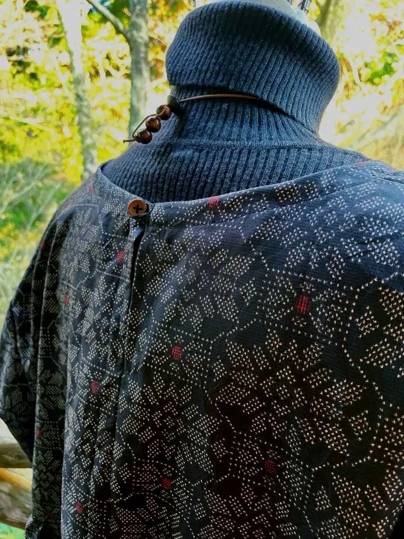 大島紬　ワンピース