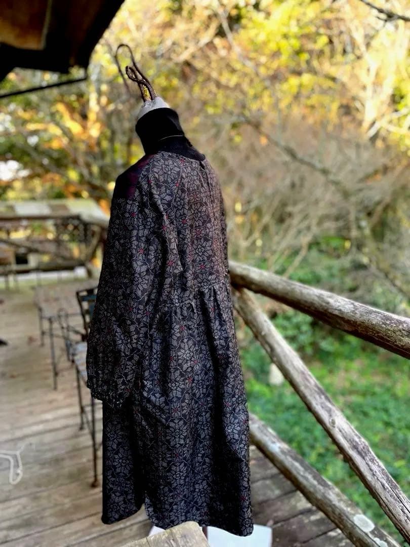 大島紬　ワンピース