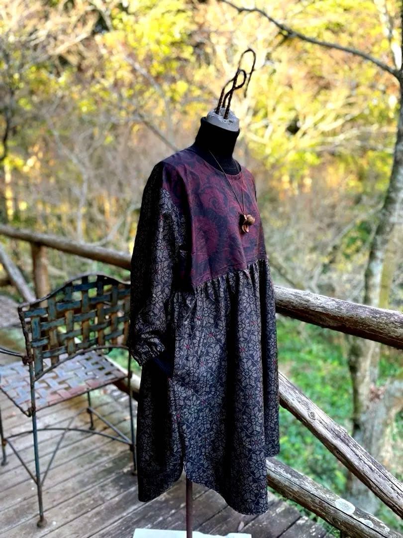 大島紬　ワンピース