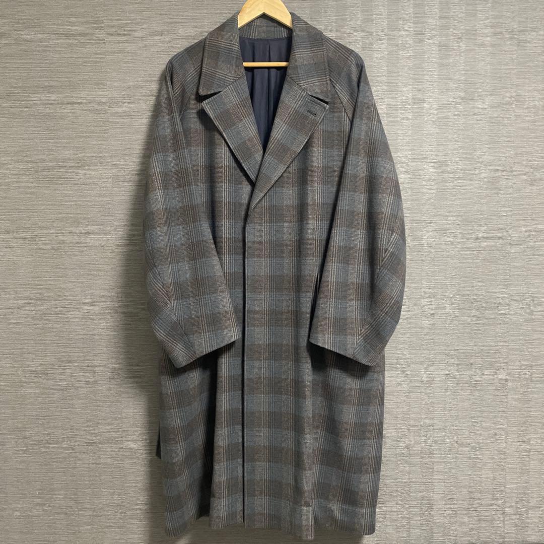 定価9万！【URU】ウル WOOL CHECK BELTED COAT サイズ1