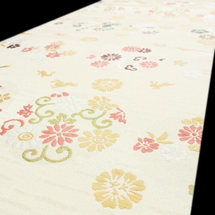 大人気モチーフ【うさぎ】　単衣のお着物にも♪　お使い勝手バツグン　新品の名古屋帯