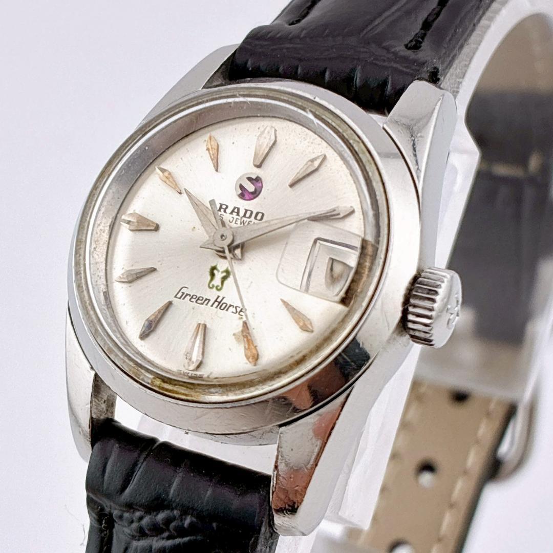 【手巻き】RADO　Purplehorse　デイト　稼働　新品ベルト　シルバー