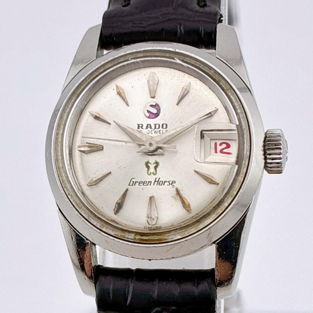 【手巻き】RADO　Purplehorse　デイト　稼働　新品ベルト　シルバー