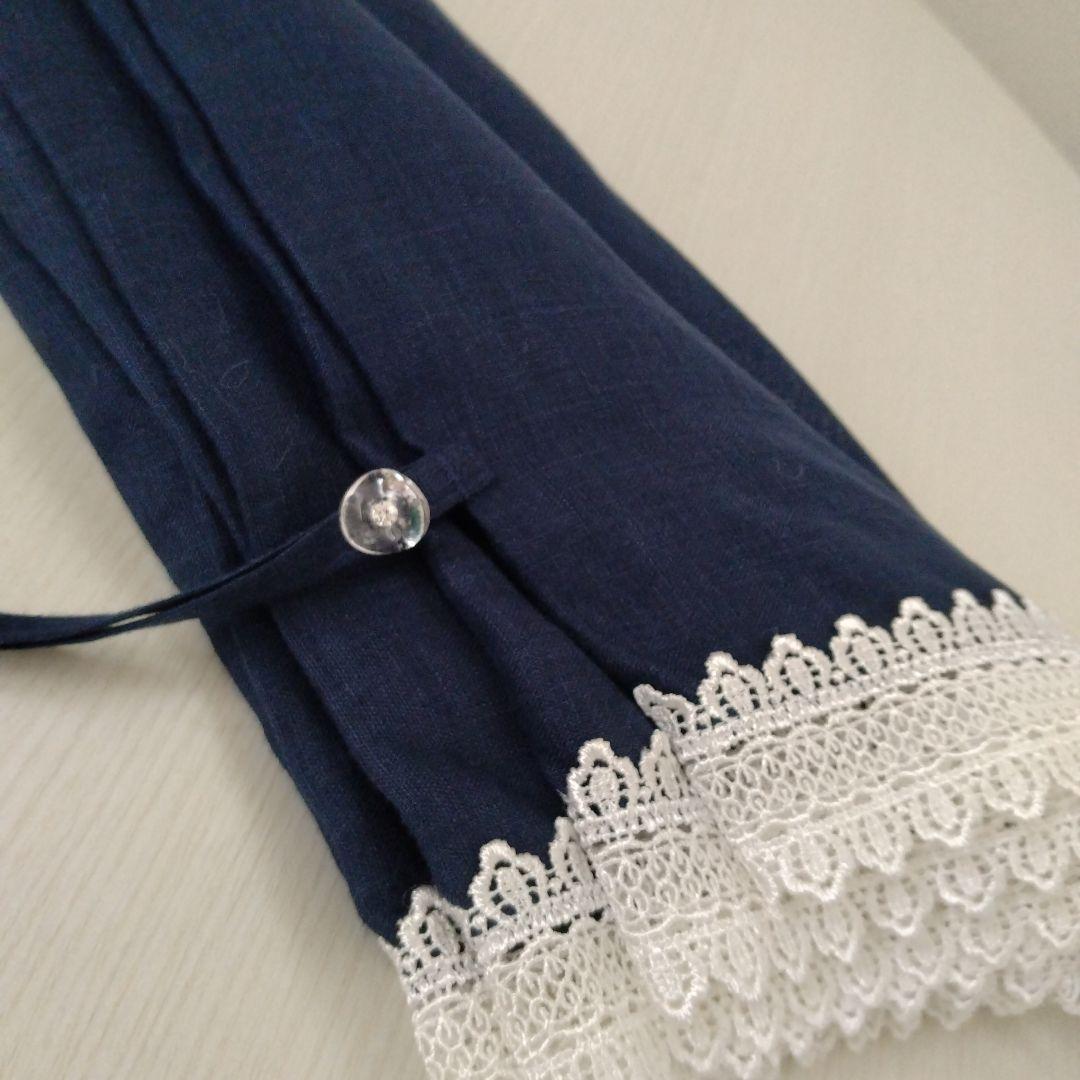 近沢レース ネイビー レース傘 47cm