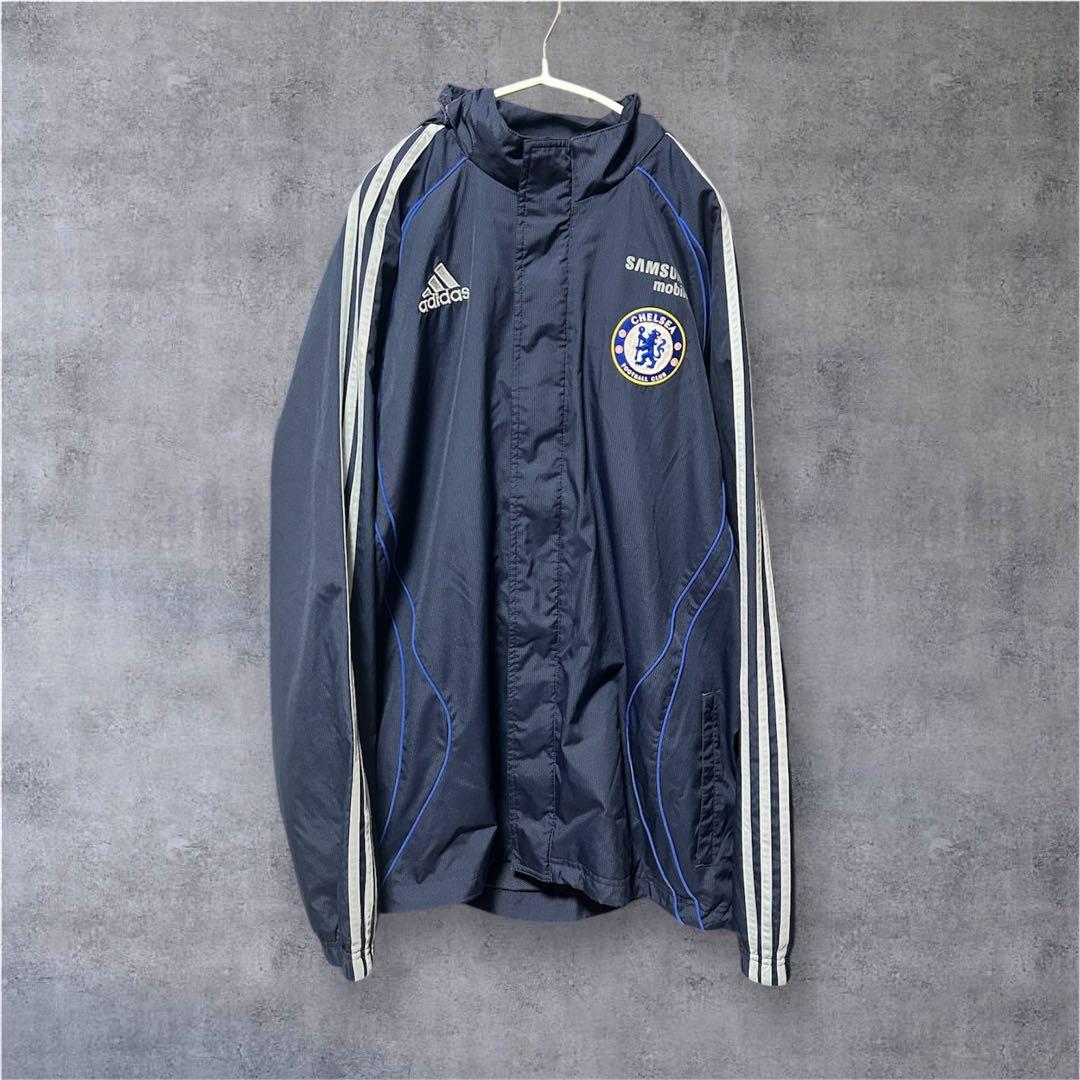 レア❗️【00s adidas】CHELSEA FC ロゴ刺繍ナイロンパーカー