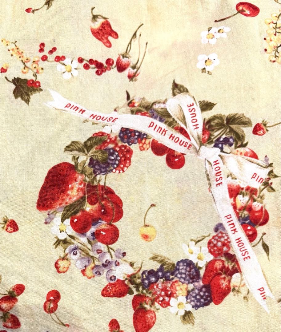 ピンクハウス♡苺リース　オリーブグリーン ミニワンピース