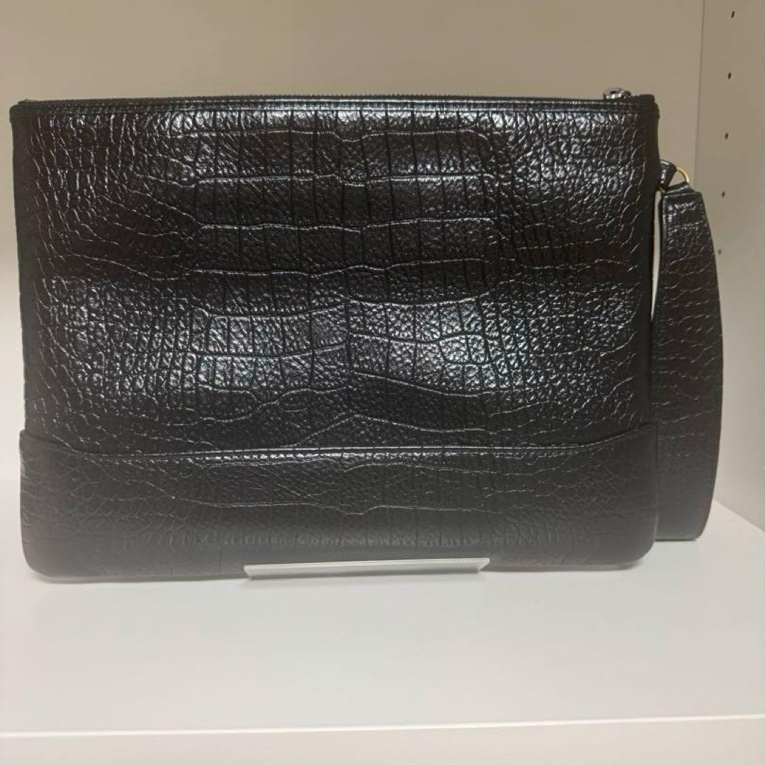 極美品 シャネル CHANEL ストラップ付クラッチバッグ クロコ型押し