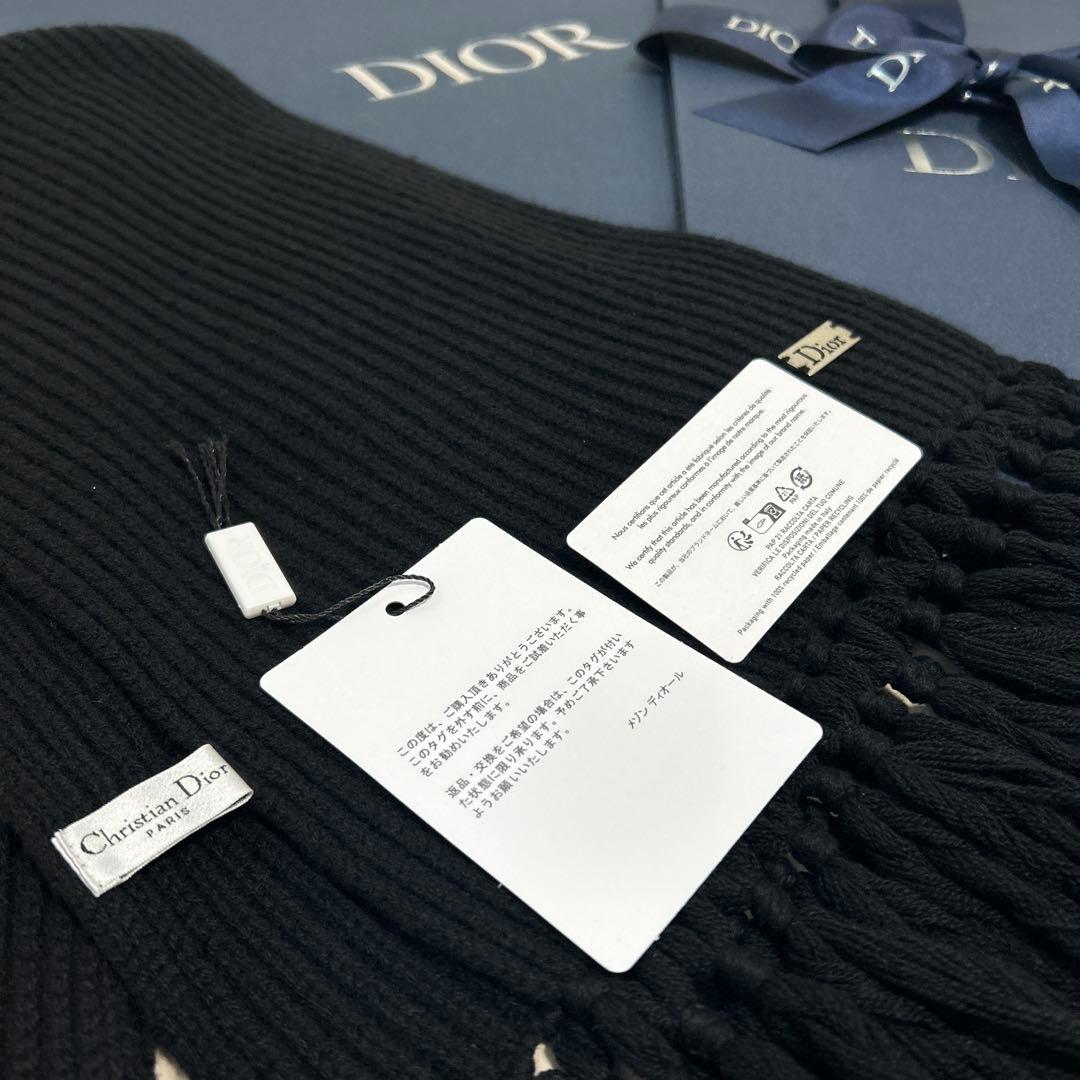 DIOR ディオール カシミヤ 100% マフラー フード 黒