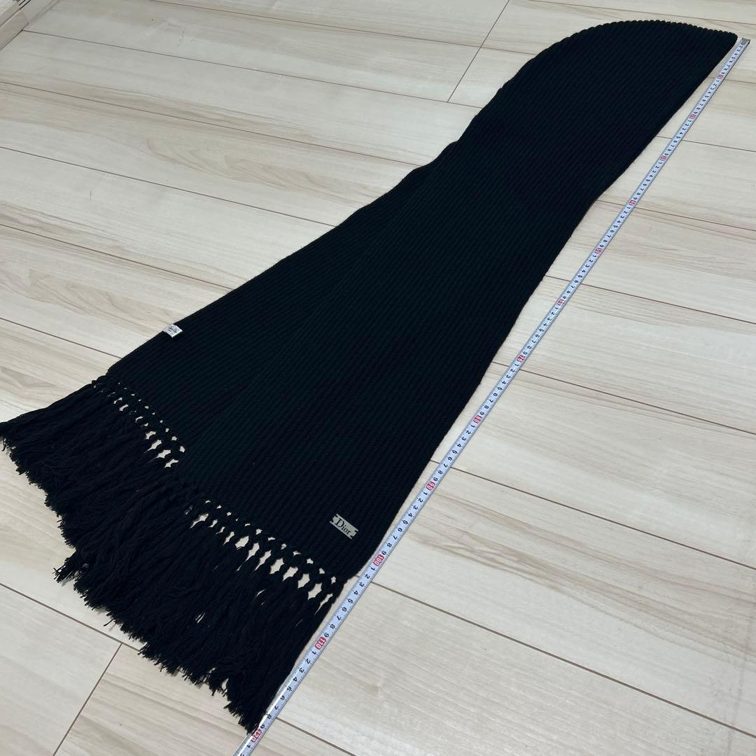 DIOR ディオール カシミヤ 100% マフラー フード 黒