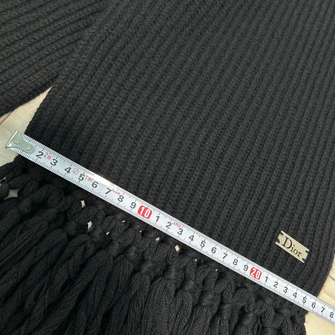 DIOR ディオール カシミヤ 100% マフラー フード 黒