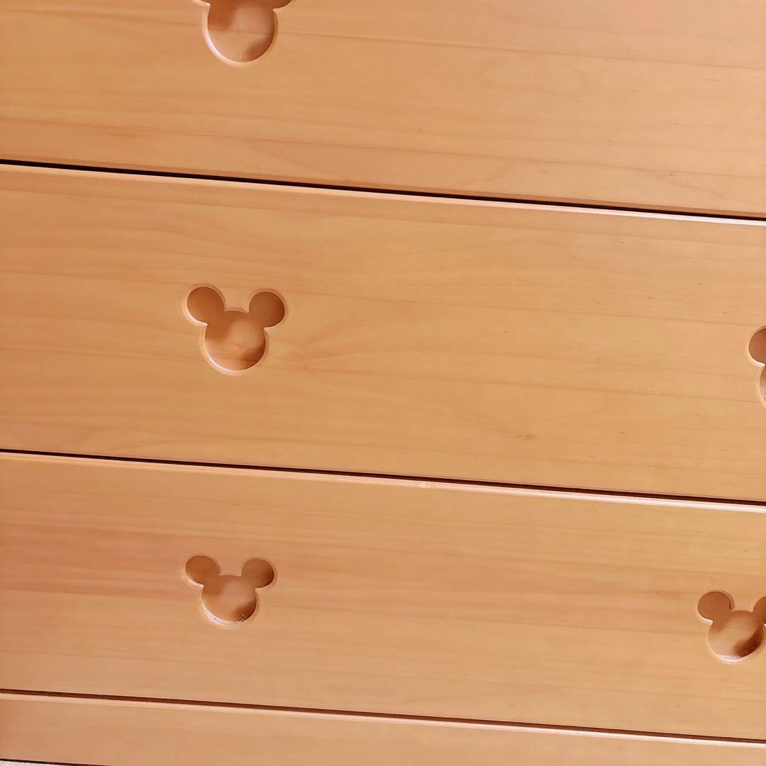 ディズニー　ミッキー　タンス　モダンミッキー　チェスト　木目