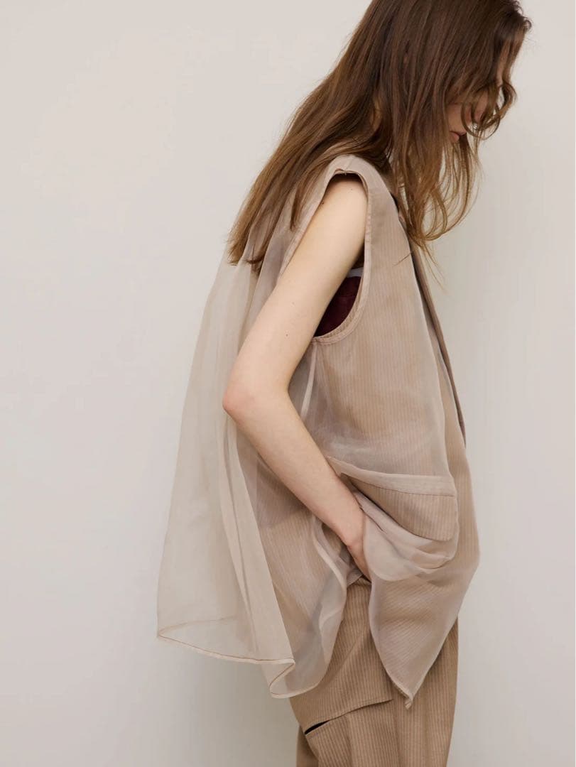 トップス MEDI SHEER DOCKING LADY LIKE VEST