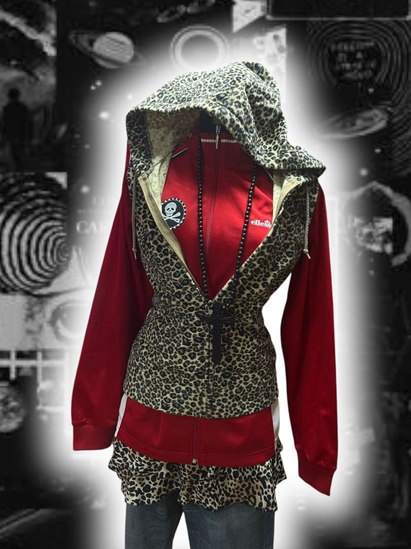 00s archive 髑髏スカル刺繍トラックジャケット　y2kグランジロック