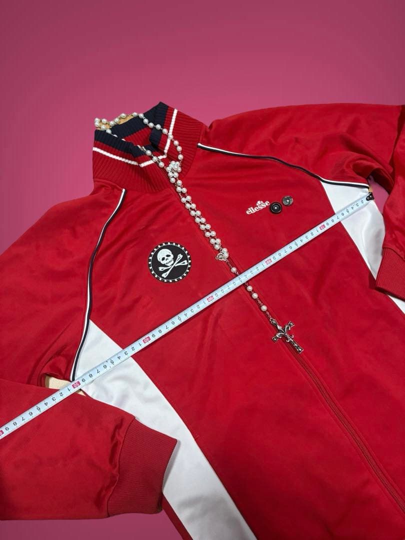 00s archive 髑髏スカル刺繍トラックジャケット　y2kグランジロック