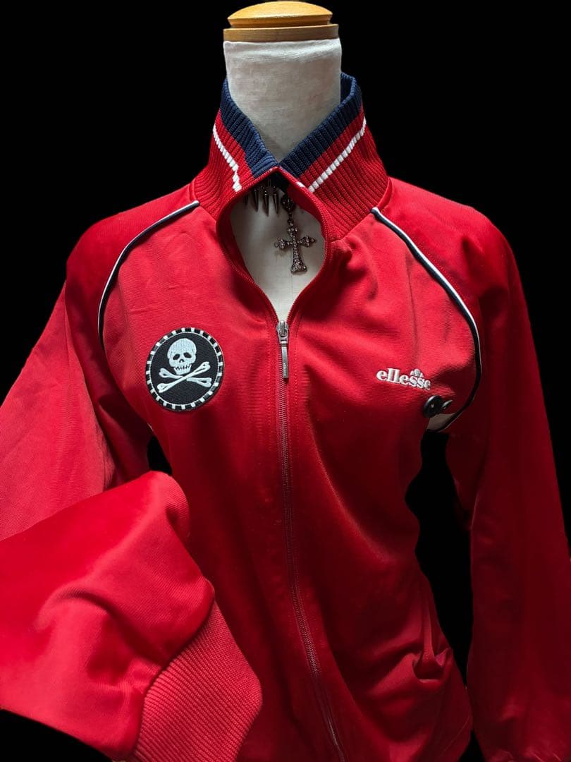 00s archive 髑髏スカル刺繍トラックジャケット　y2kグランジロック