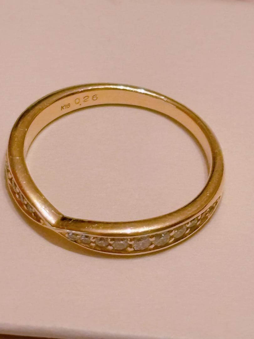 美品k18 ダイヤモンド　グラデーションリング