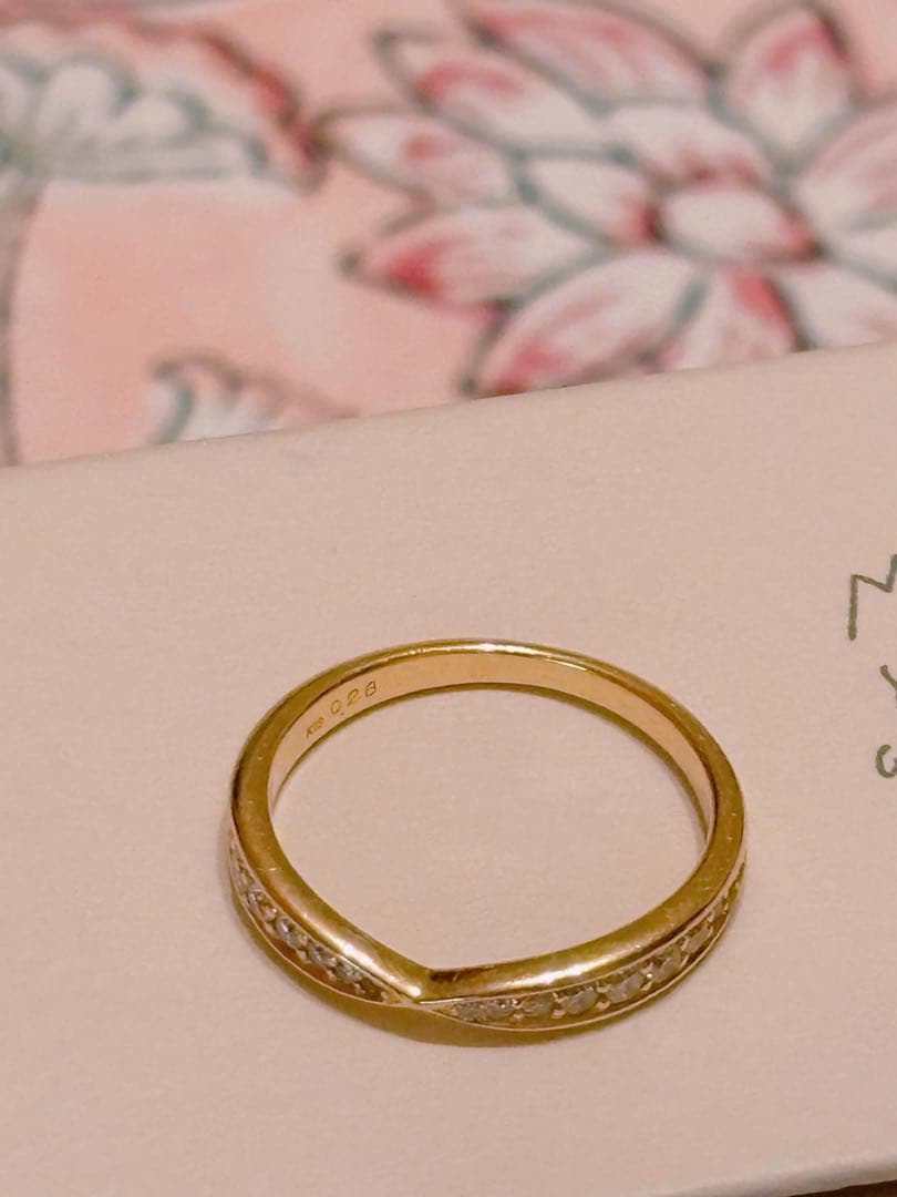 美品k18 ダイヤモンド　グラデーションリング