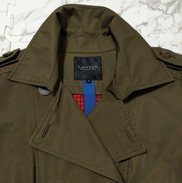 美品★ランバンコレクション★トレンチコート ライナー カーキ 40 L