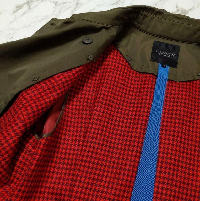 美品★ランバンコレクション★トレンチコート ライナー カーキ 40 L