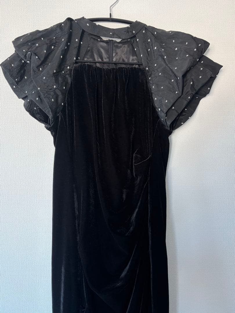 【なぬ】ANDRESD drape velour dress