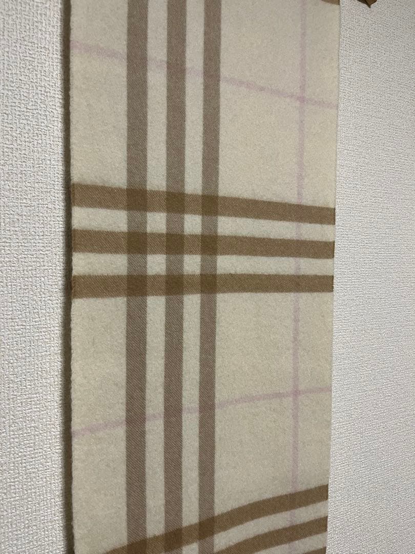 BURBERRY　バーバリー　マフラー　カシミア100％　美品　ホワイト系