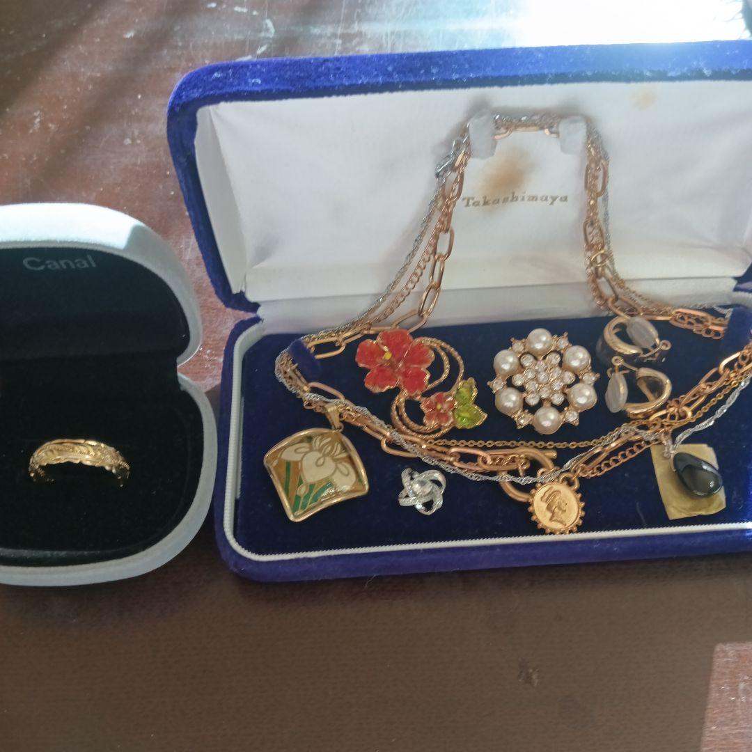 遺品生前整理整理アクセサリー纏めK18モリオントップSilverネックレス14K