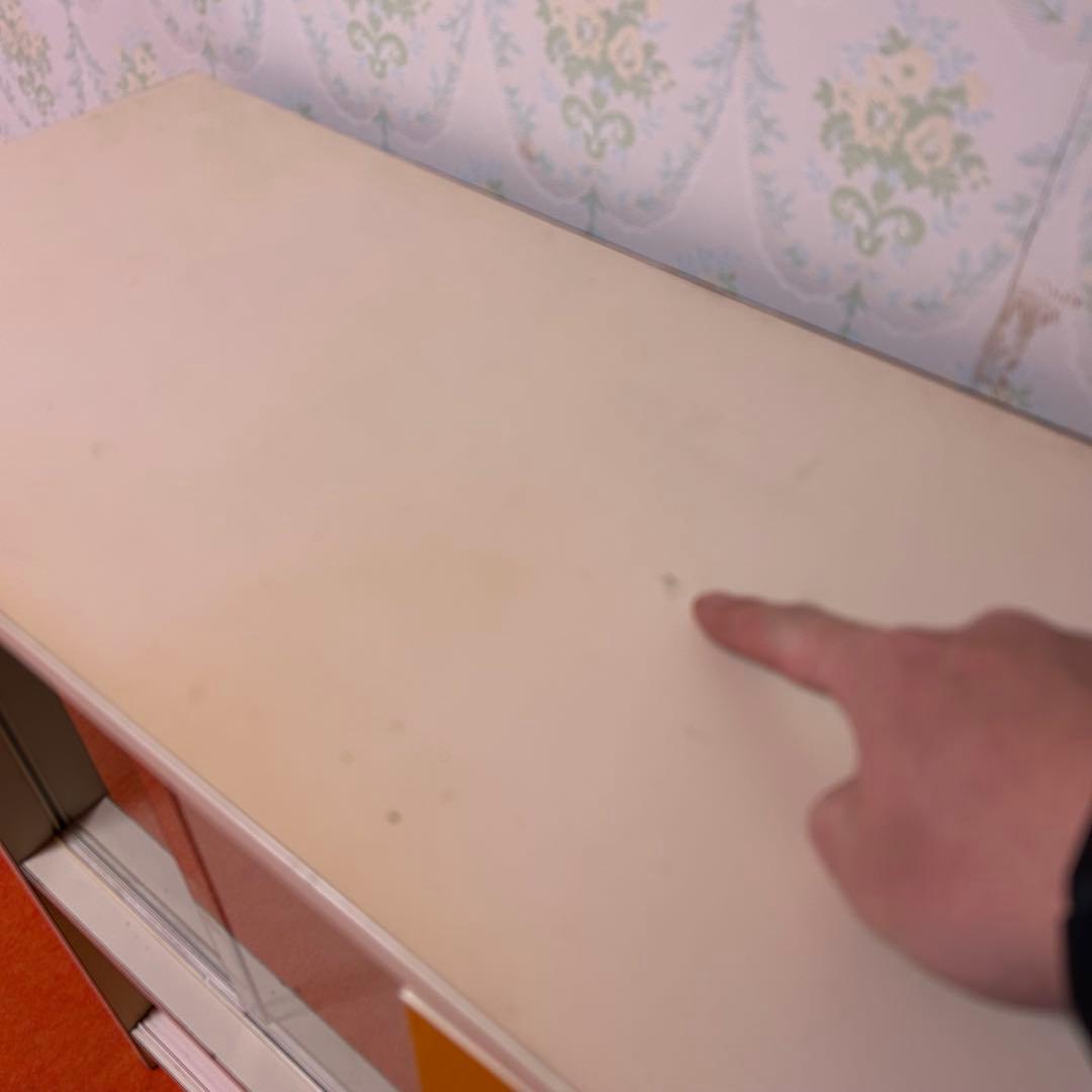 【新生活に】 昭和レトロ 食器棚 オレンジ