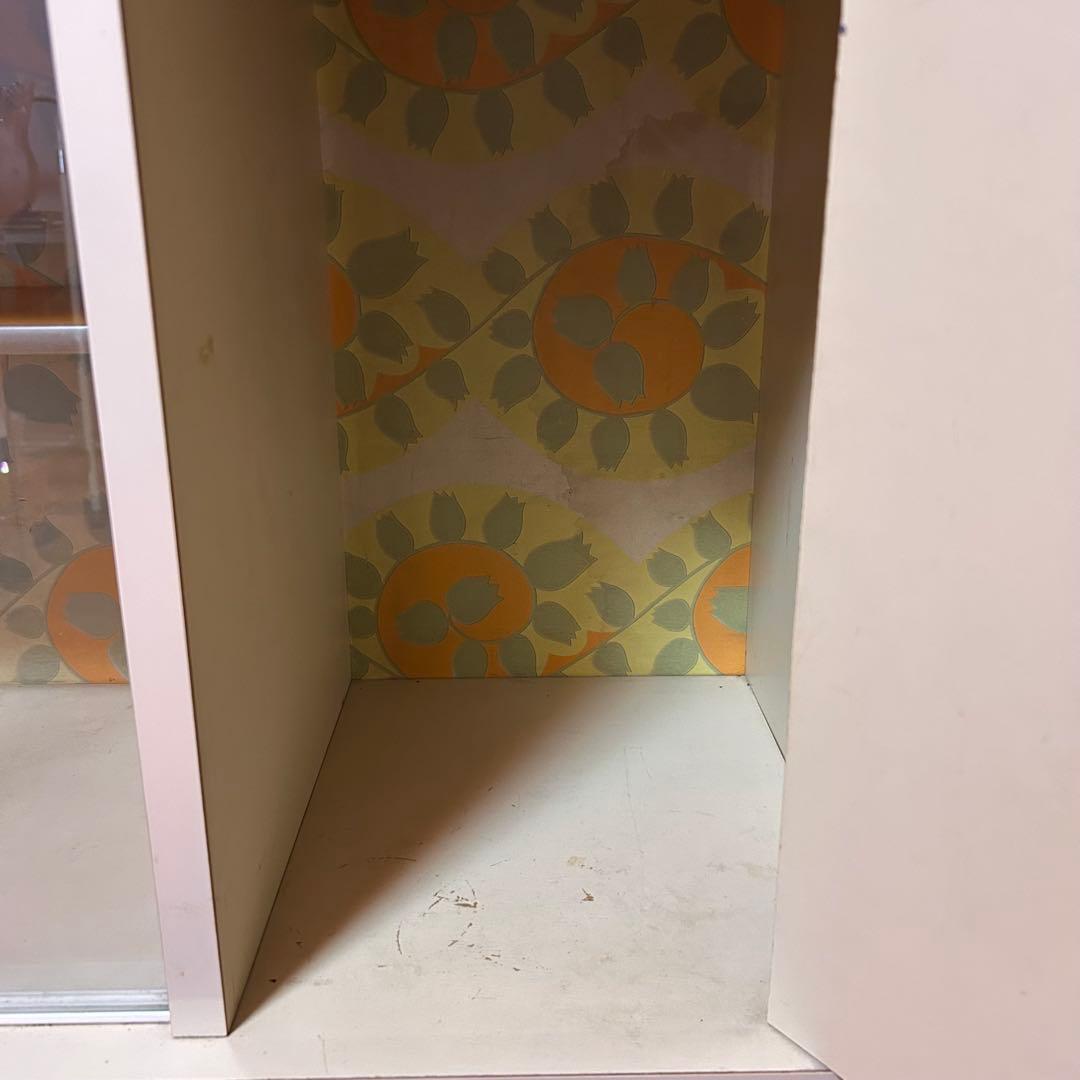 【新生活に】 昭和レトロ 食器棚 オレンジ