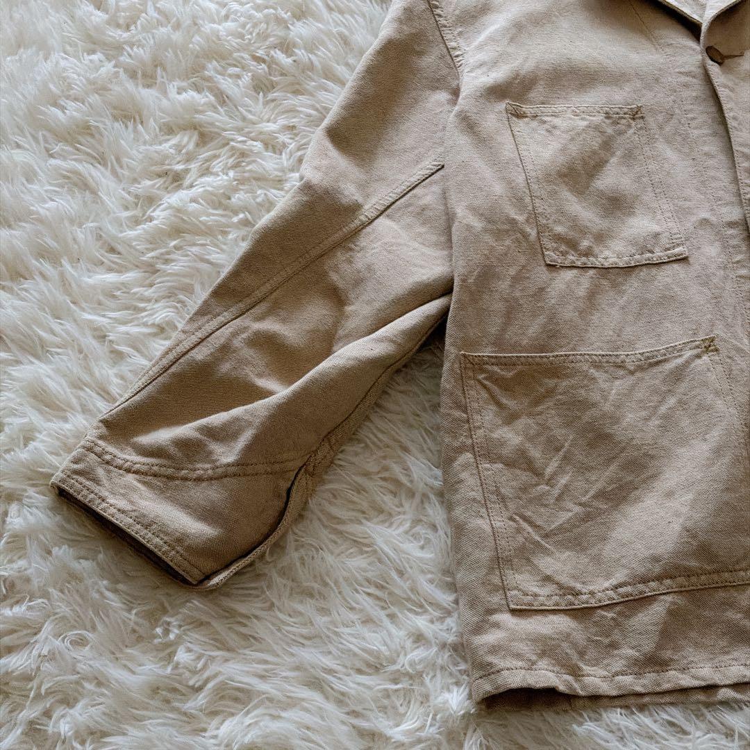 AUBERGE リネン混 カバーオール ワークジャケット 42サイズ ベージュ