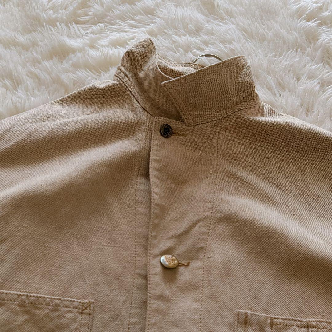 AUBERGE リネン混 カバーオール ワークジャケット 42サイズ ベージュ