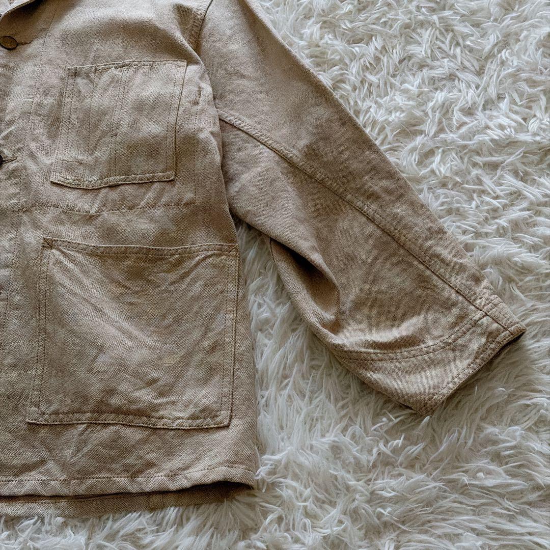 AUBERGE リネン混 カバーオール ワークジャケット 42サイズ ベージュ