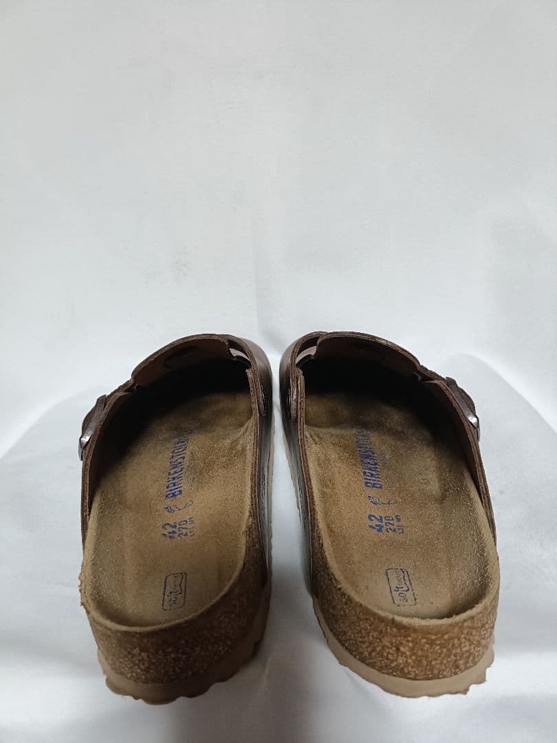 ビルケンシュトック ボストン ブラウン レザー サボサンダル 42