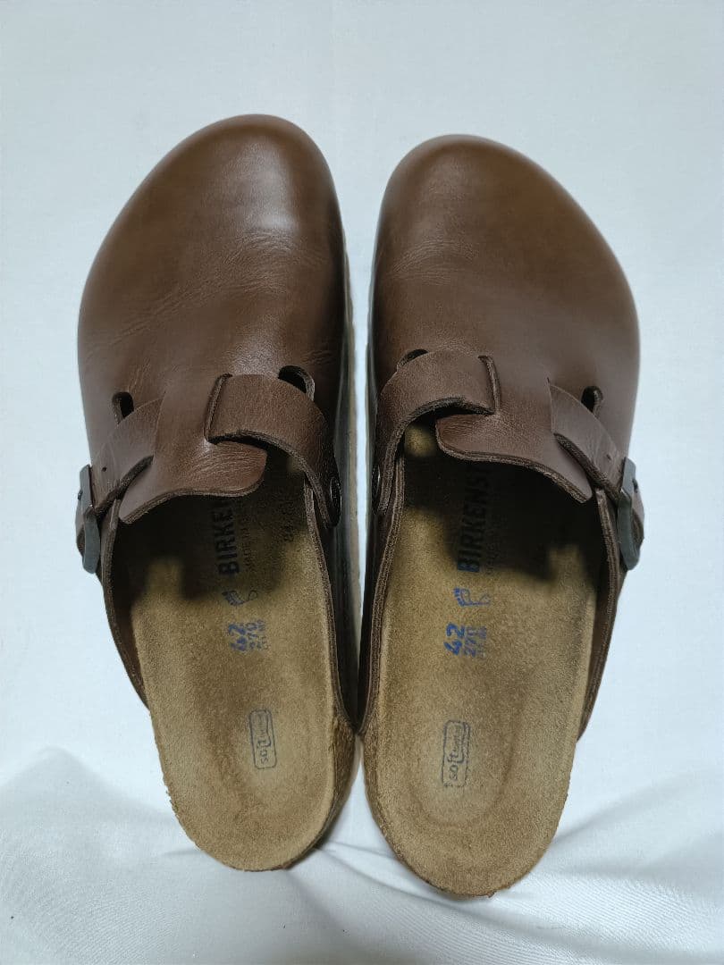 ビルケンシュトック ボストン ブラウン レザー サボサンダル 42