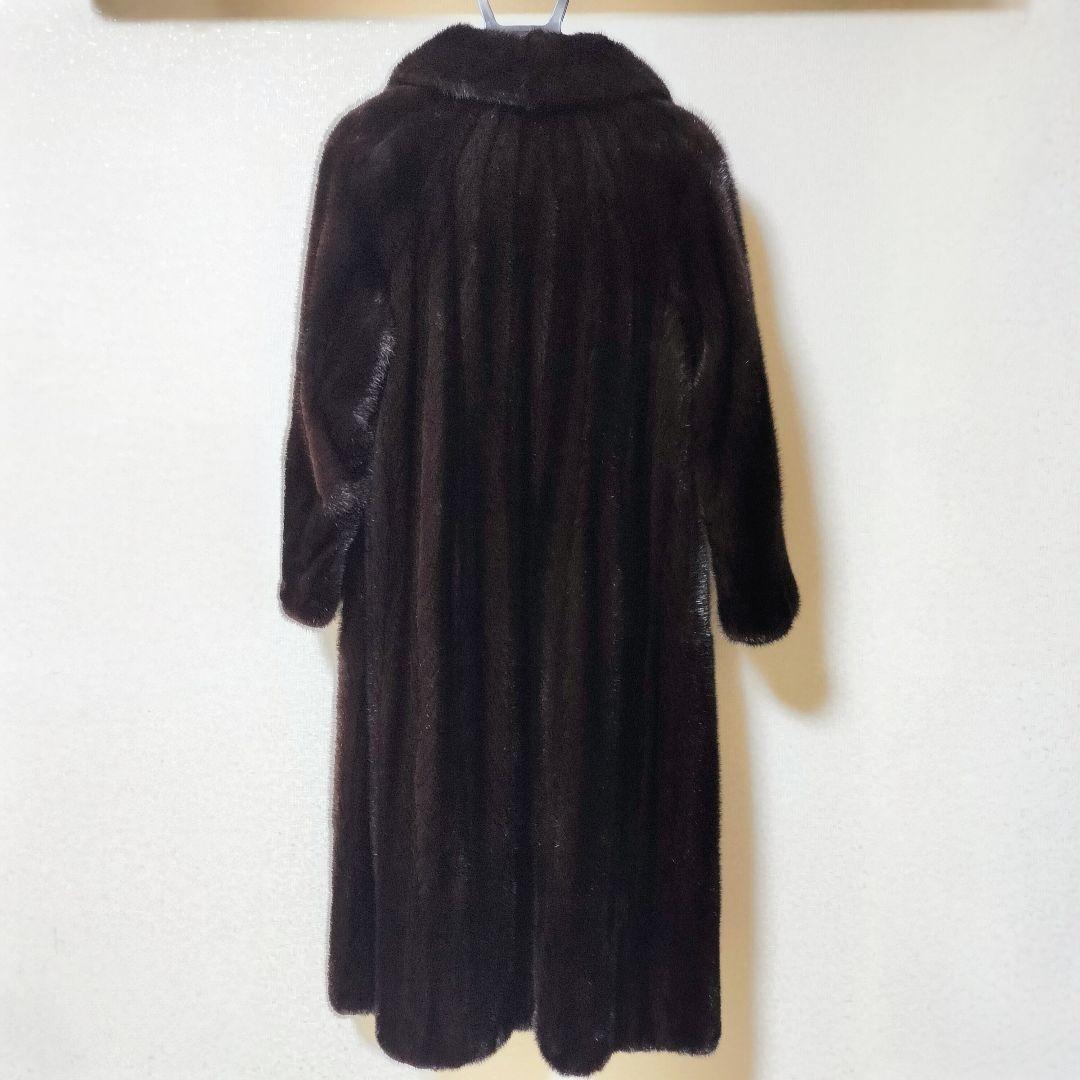ロングコート　ミンク　毛皮　リアルファー　逆毛　Ｓ