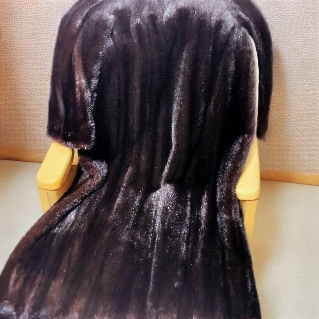 ロングコート　ミンク　毛皮　リアルファー　逆毛　Ｓ