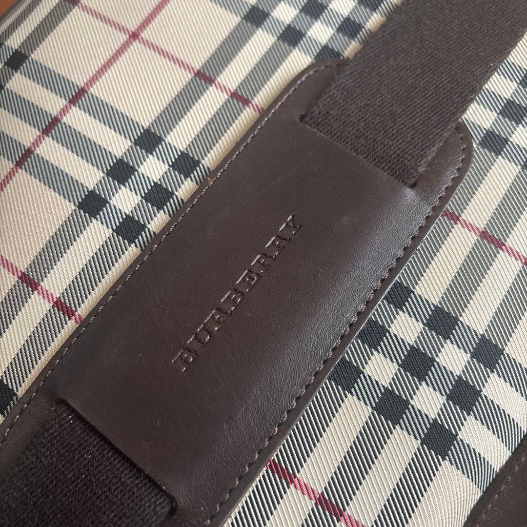【美品・廃盤】バーバリー 2way ボストンバッグ ノバチェック ロゴプレート